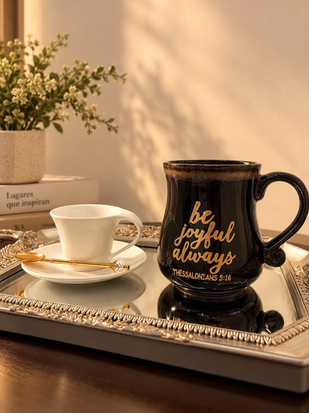 Coffee served on a silver tray
